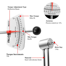Falosi beam torque wrench mirror chrome finish resists corrosion and shines