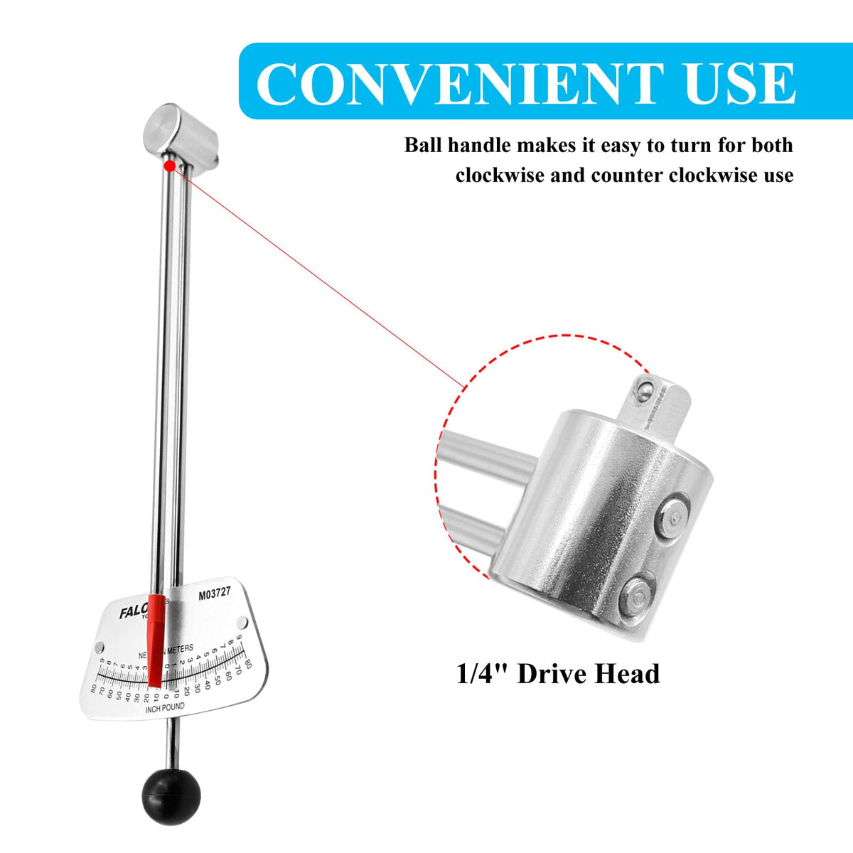 Falosi beam torque wrench steel construction ensures durability for daily use