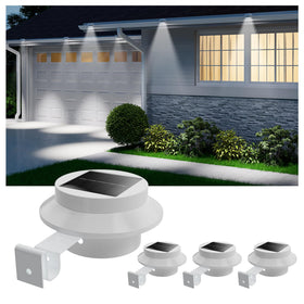 Falove four-pack white solar gutter lights ready for quick outdoor installation