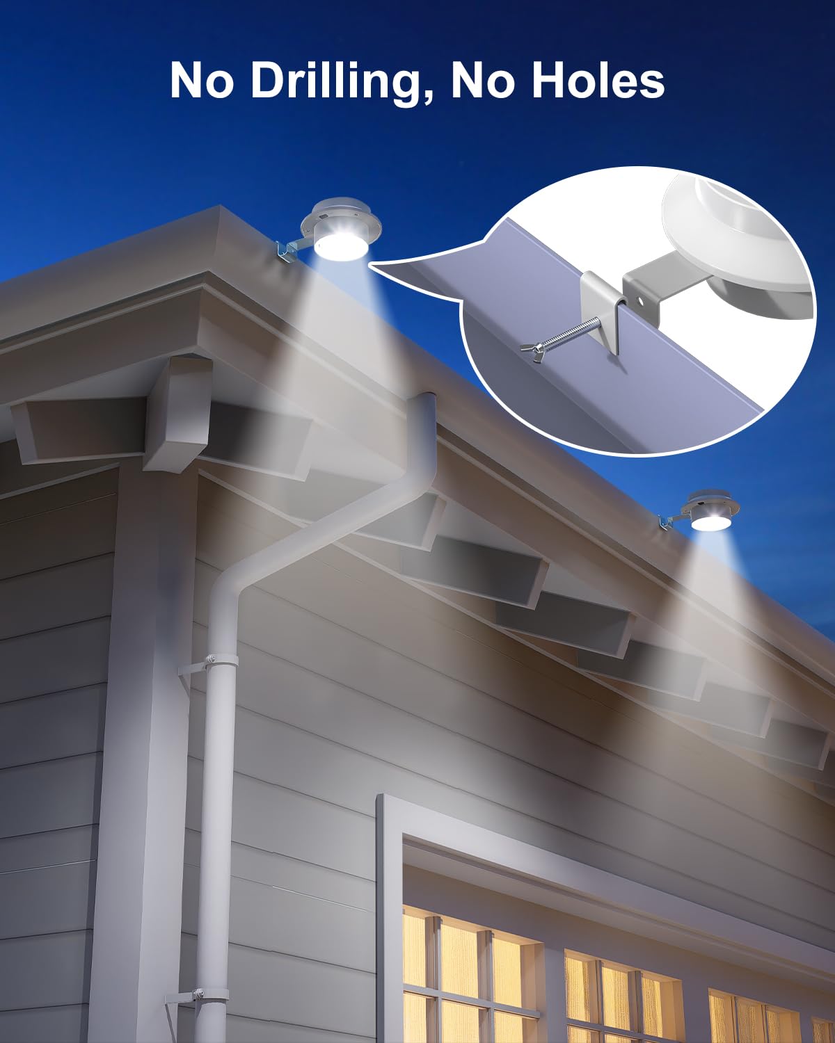 FALOVE solar deck light with wide clip adds even, gentle lighting to outdoor decks.