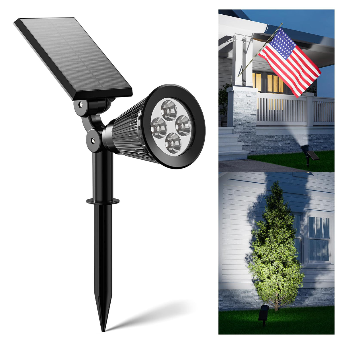FALOVE flag spotlight highlights banners with crisp dusk visibility
