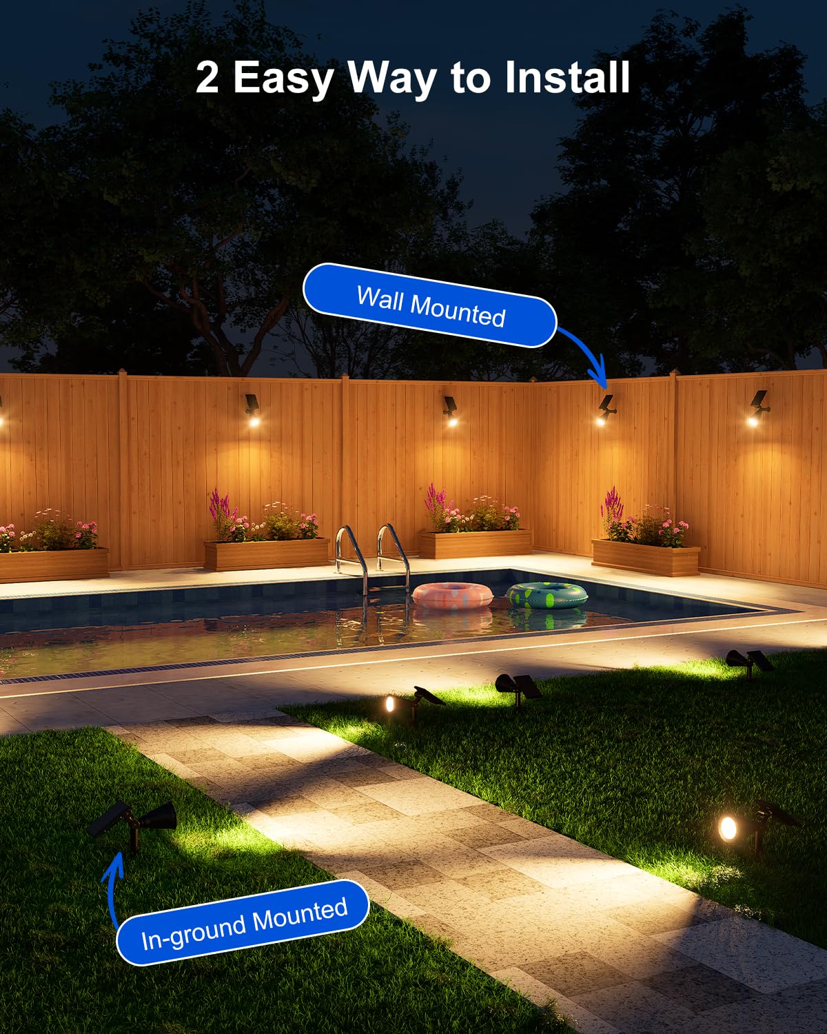 FALOVE solar spot light IP65 weatherproof for all weather.