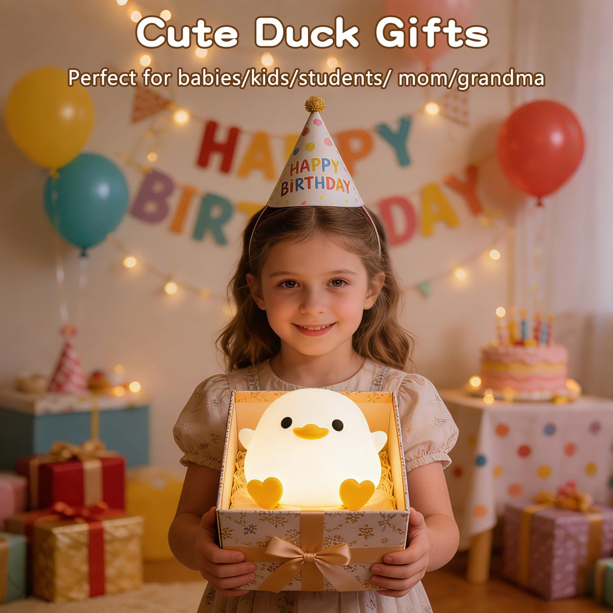 FAMIDUO Duck Night Light BPA-free silicone safe for kids.