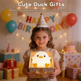 FAMIDUO Duck Night Light BPA-free silicone safe for kids.