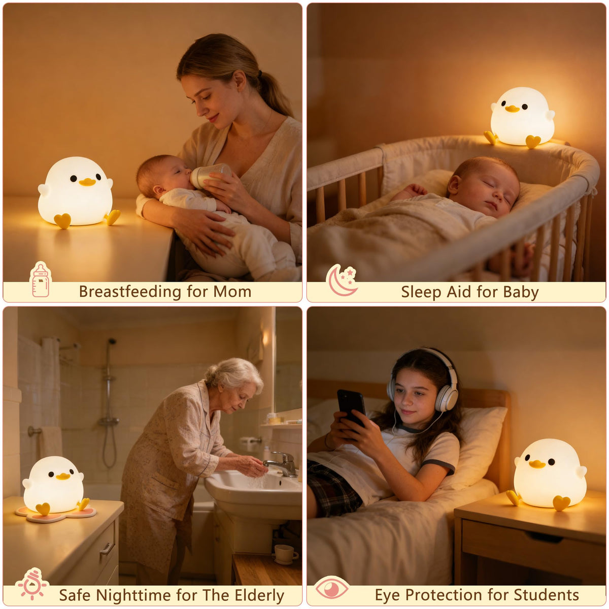 FAMIDUO Duck Night Light portable design for travel and camping.