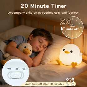 FAMIDUO Duck Night Light with touch control for easy dimming.