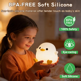 FAMIDUO Duck Night Light emits warm 3000K glow for cozy nurseries.
