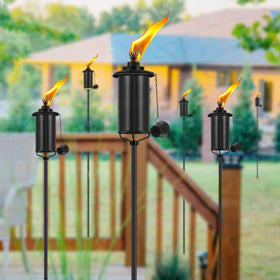 FAN-Torches 3-prong grounded stake provides stable outdoor placement.