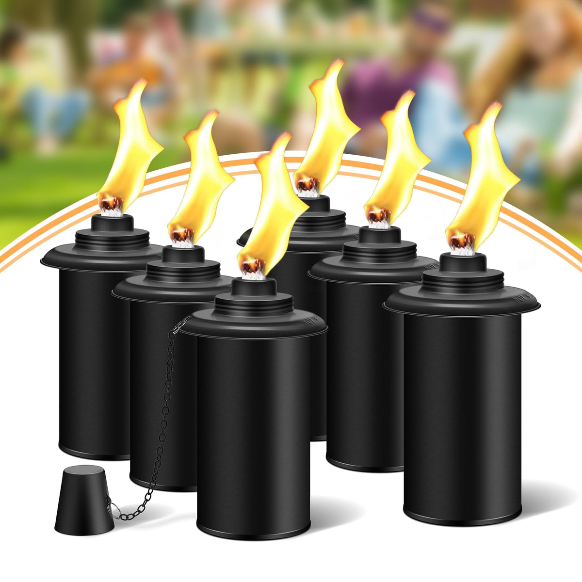 FAN-Torches 6-pack canisters with wide-mouth refill opening for quick top-ups
