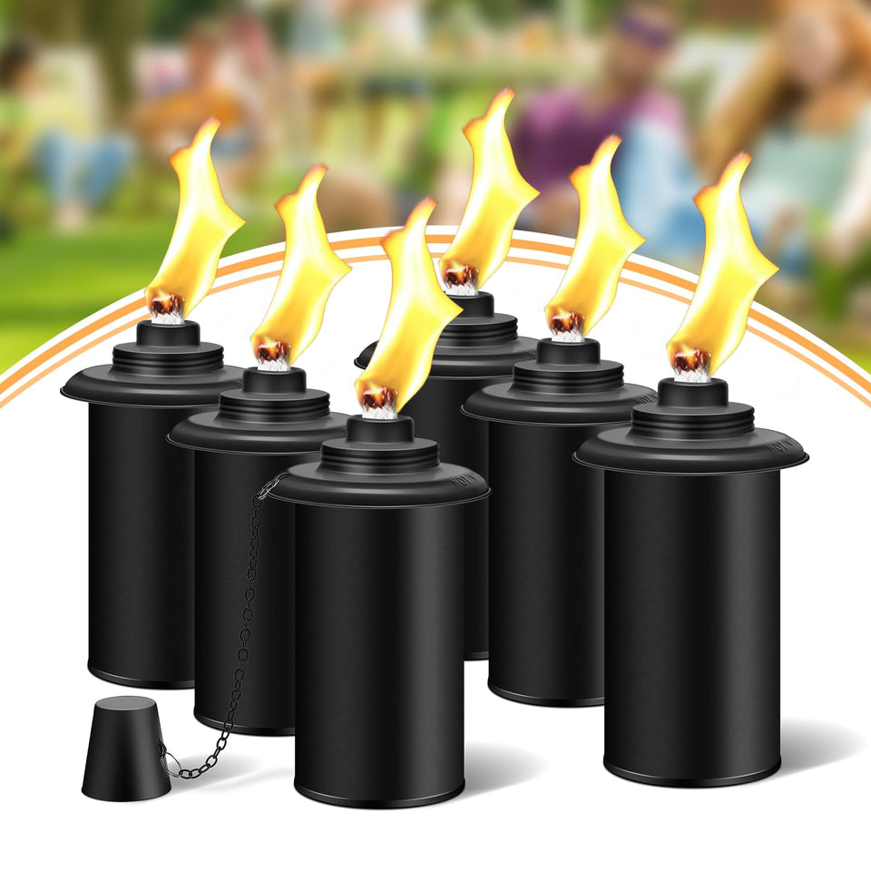 FAN-Torches 6-pack canisters with wide-mouth refill opening for quick top-ups