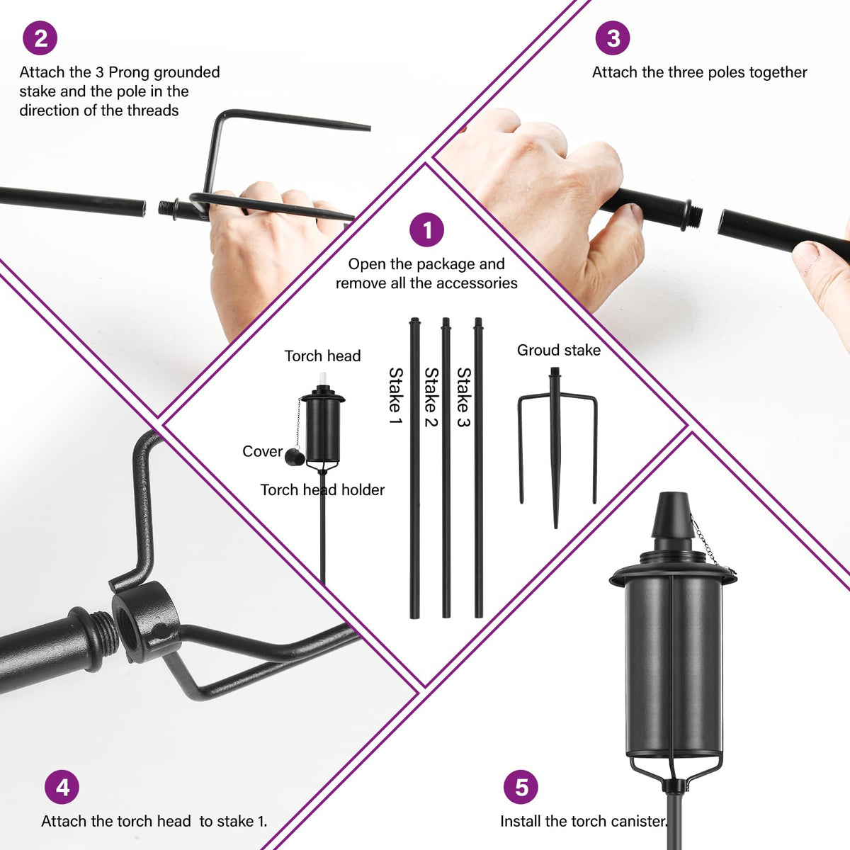 FAN-Torches citronella option helps create outdoor ambiance while deterring insects.