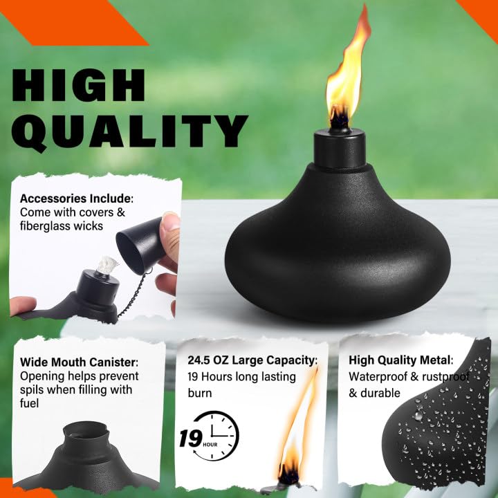 FAN-Torches citronella outdoor torches lighting a garden space