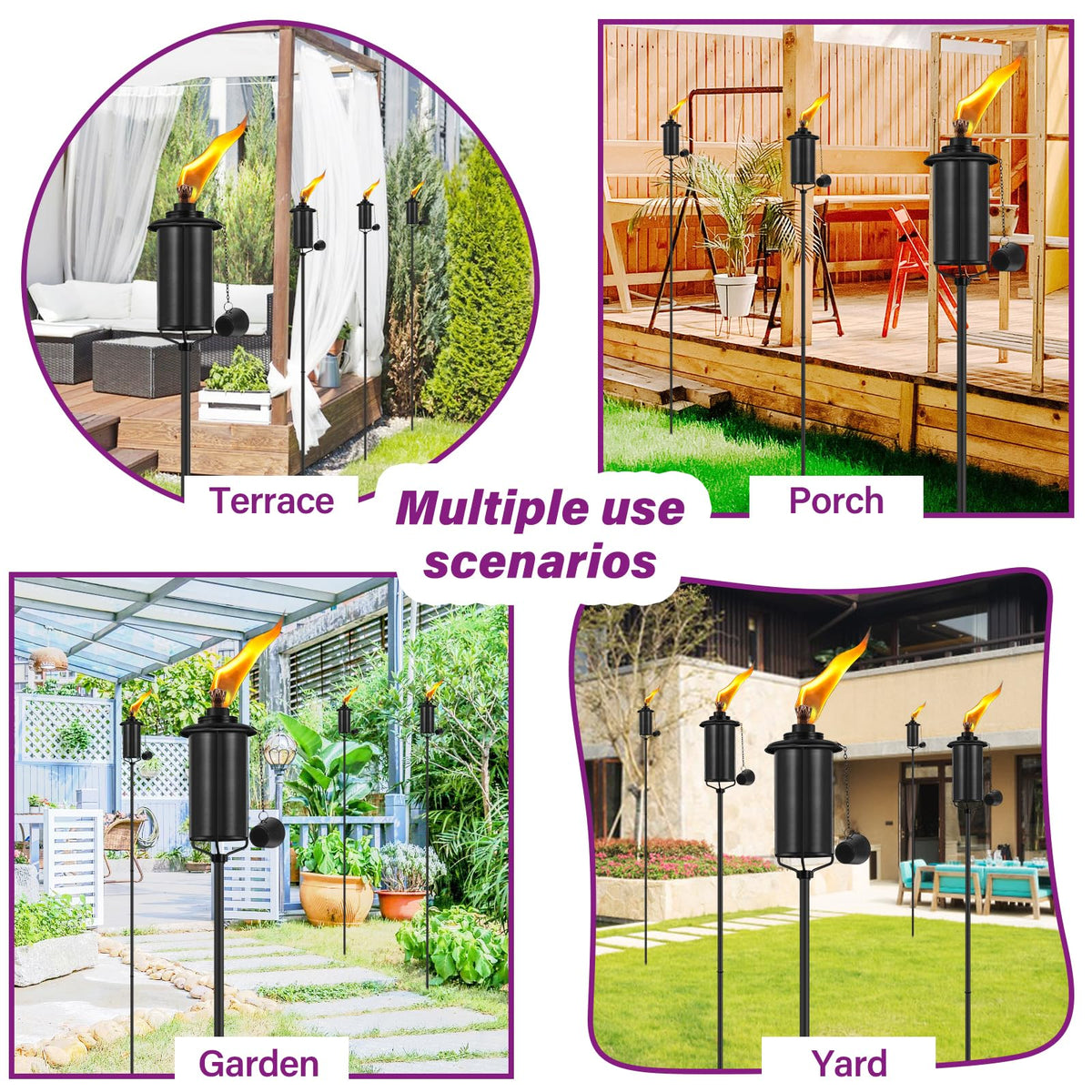 FAN-Torches easy-assembly pole design allows quick setup.