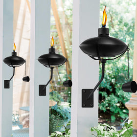 FAN-Torches six-pack layout provides ample lighting for yard and patio.