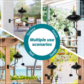 FAN-Torches versatile setup can move from wall to tabletop for flexible lighting.