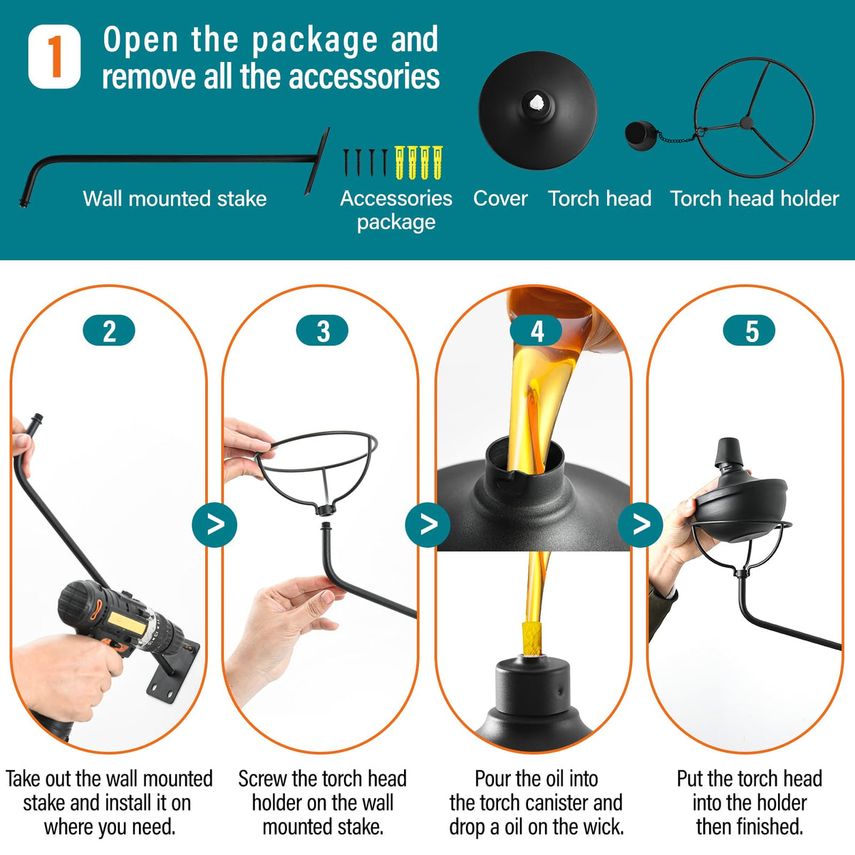 Fan-Torches warm glow enhances patio lighting for outdoor gatherings.