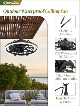 Fanbulous 16.5-foot power cord enables flexible outdoor placement.