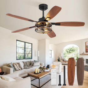 Fanbulous 52-inch farmhouse ceiling fan with light enhances living room ambiance.