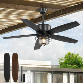 Fanbulous 52-inch outdoor ceiling fan with lights and remote for cool porch evenings.
