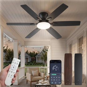 Fanbulous 52-inch 6-blade ceiling fan with lights for large rooms and even airflow.