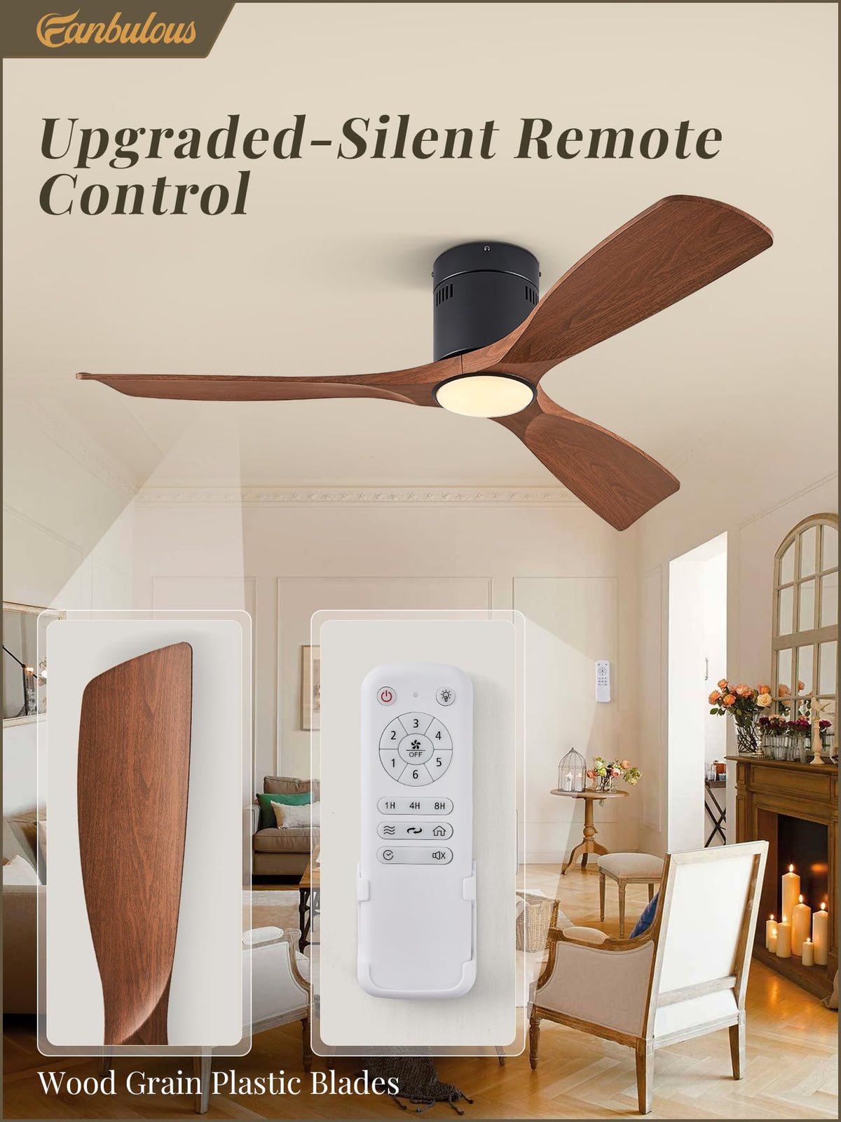 Fanbulous timer function supports 1H, 4H, and 8H settings for convenience.