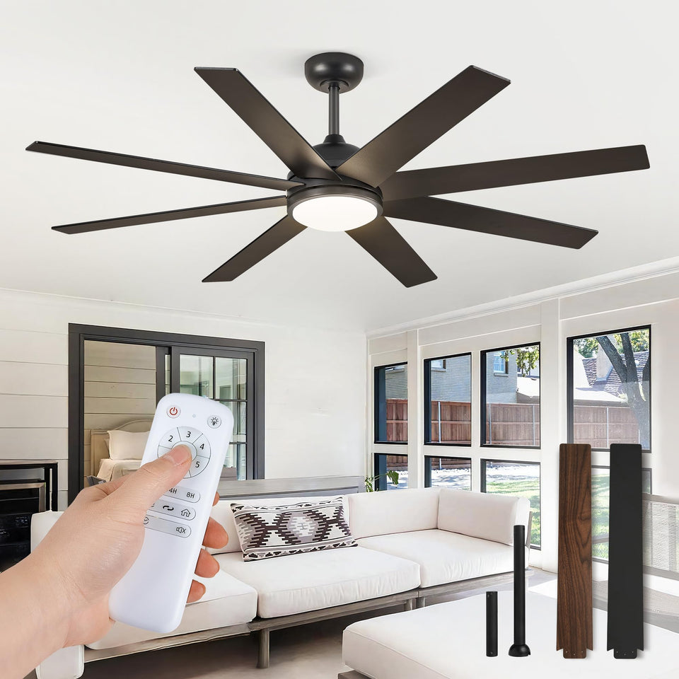 Fanbulous 60in ceiling fan with light and remote for bright, balanced airflow.