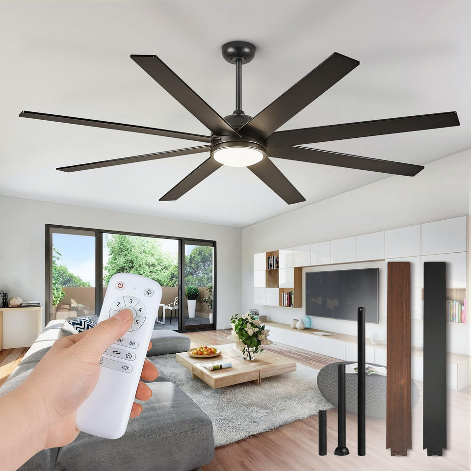 Fanbulous 65-inch ceiling fan with dual-color blades for versatile cooling.