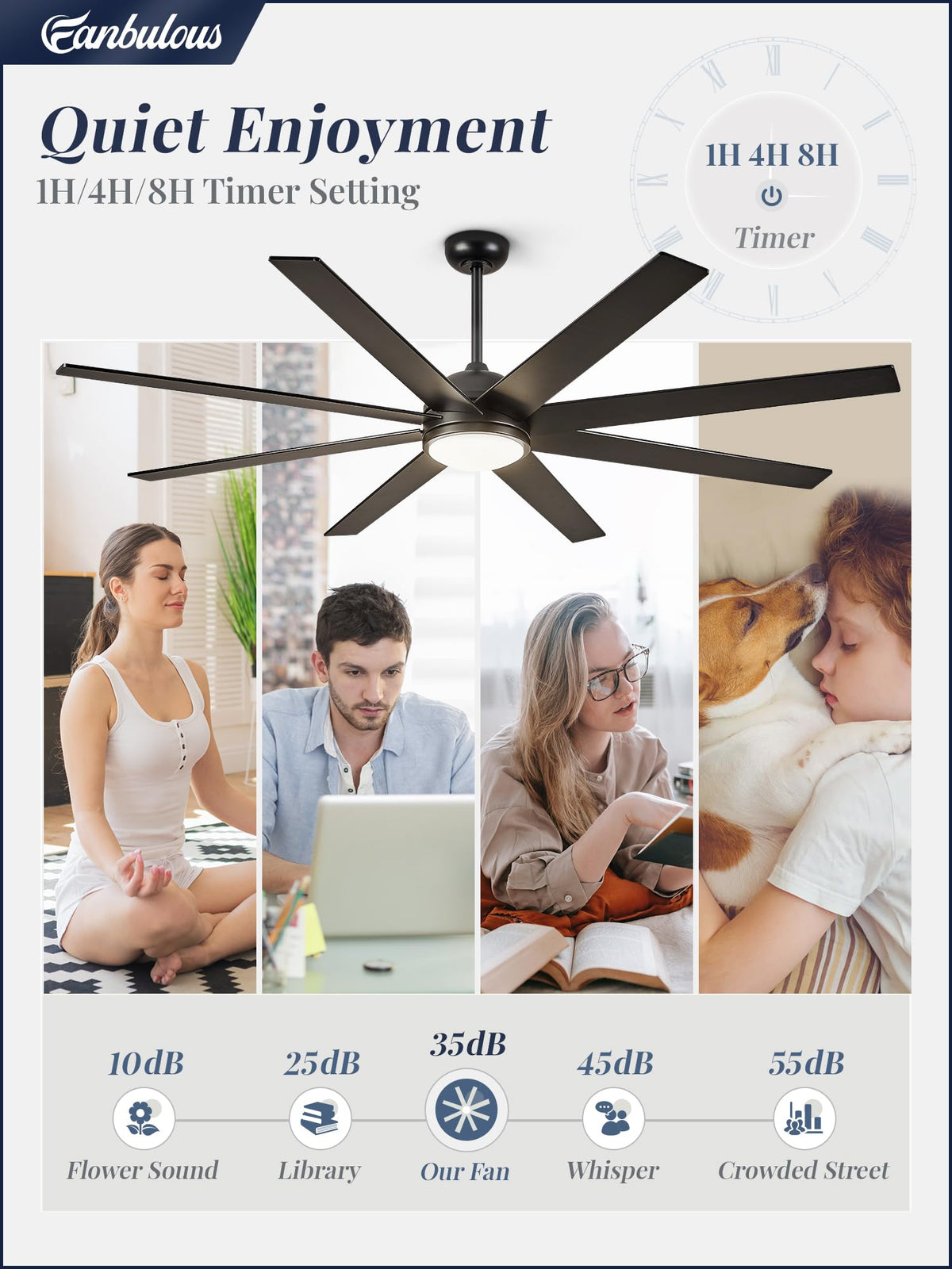 Fanbulous 65-inch blade fan includes multiple downrods for flexible installation.