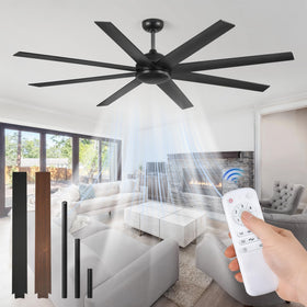Fanbulous 72-inch no-light ceiling fan front view for expansive spaces with powerful airflow.