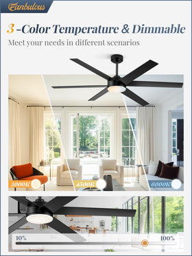 Fanbulous black-and-walnut 6-blade ceiling fan design for modern interiors