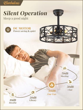 Fanbulous black bladeless ceiling fan with remote for quiet nights
