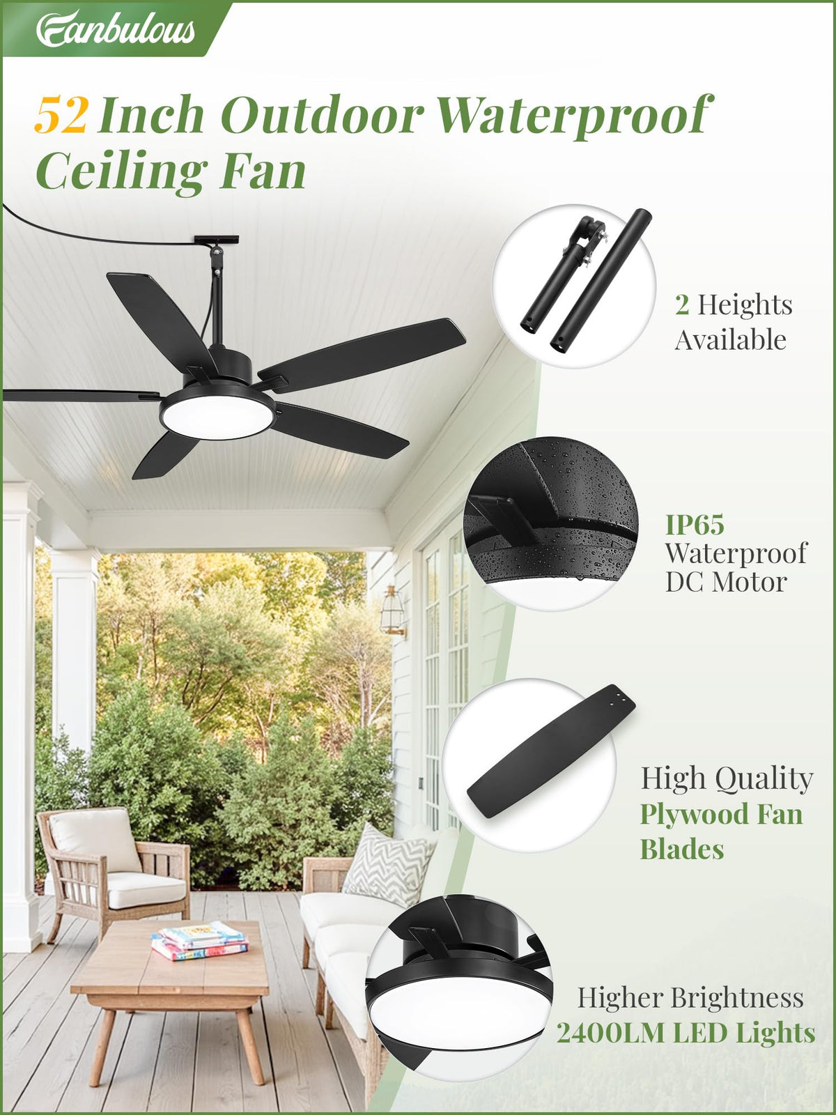 Fanbulous DC motor with six speed control enables tailored outdoor comfort
