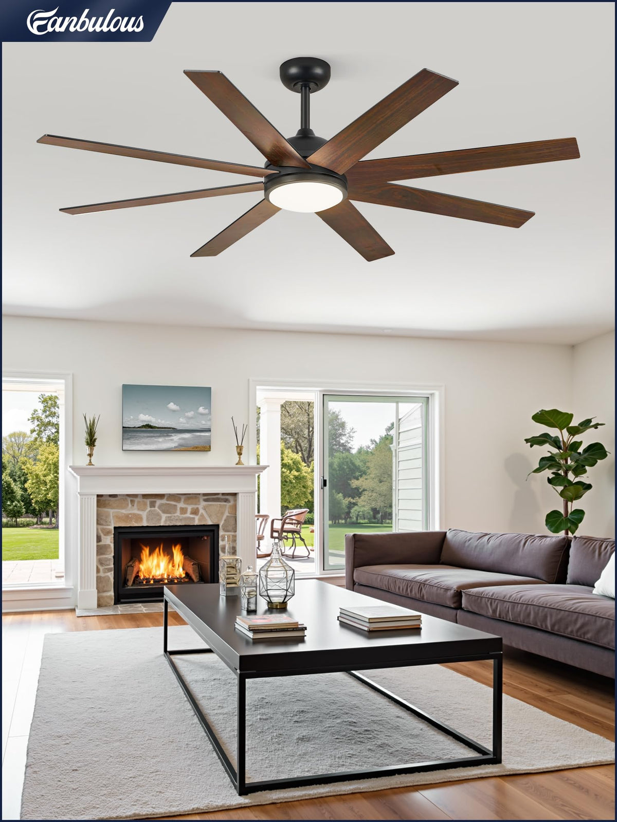 Fanbulous easy-downrod installation options for different ceiling heights.