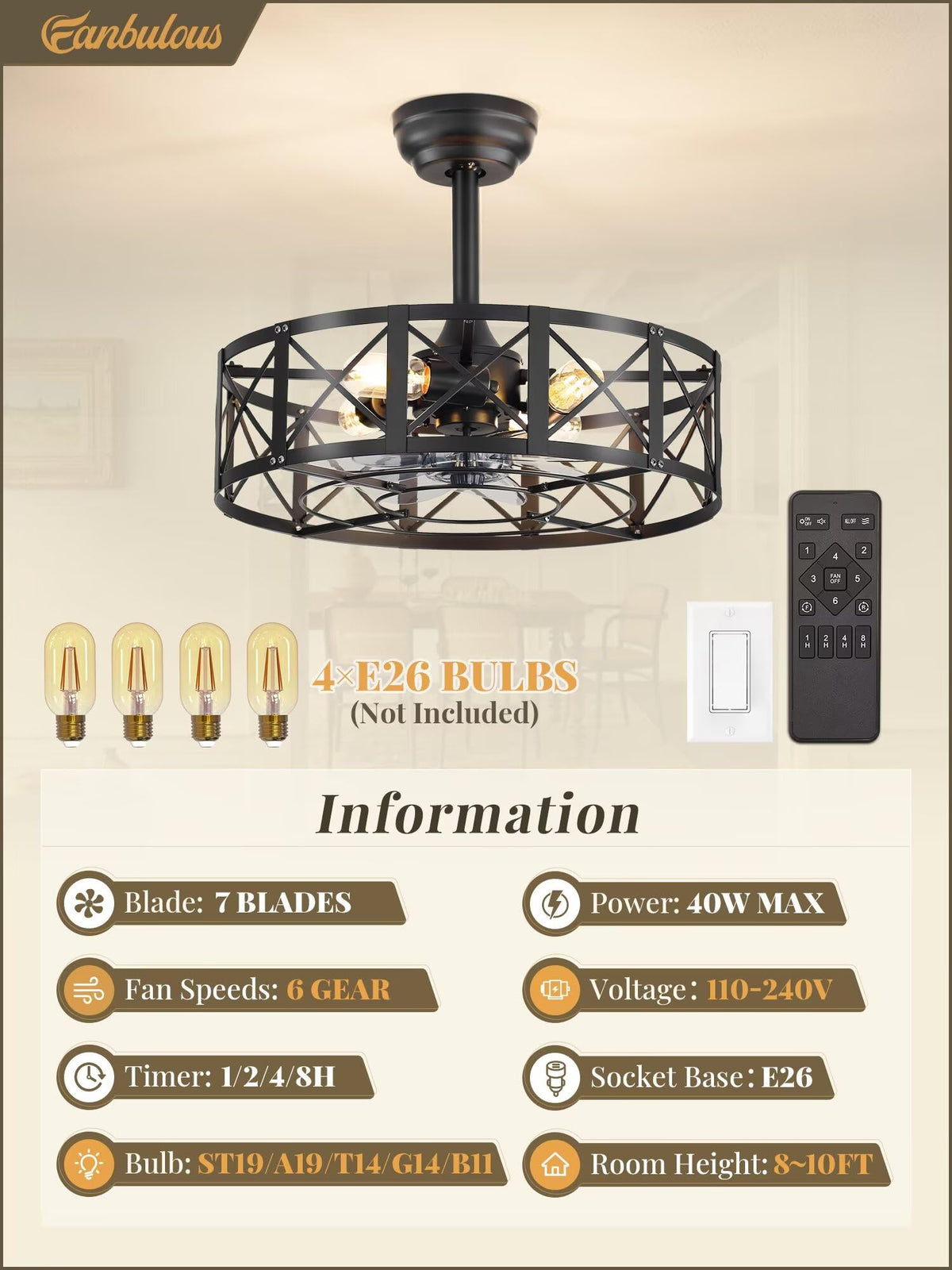 Fanbulous easy installation kit enables one person setup