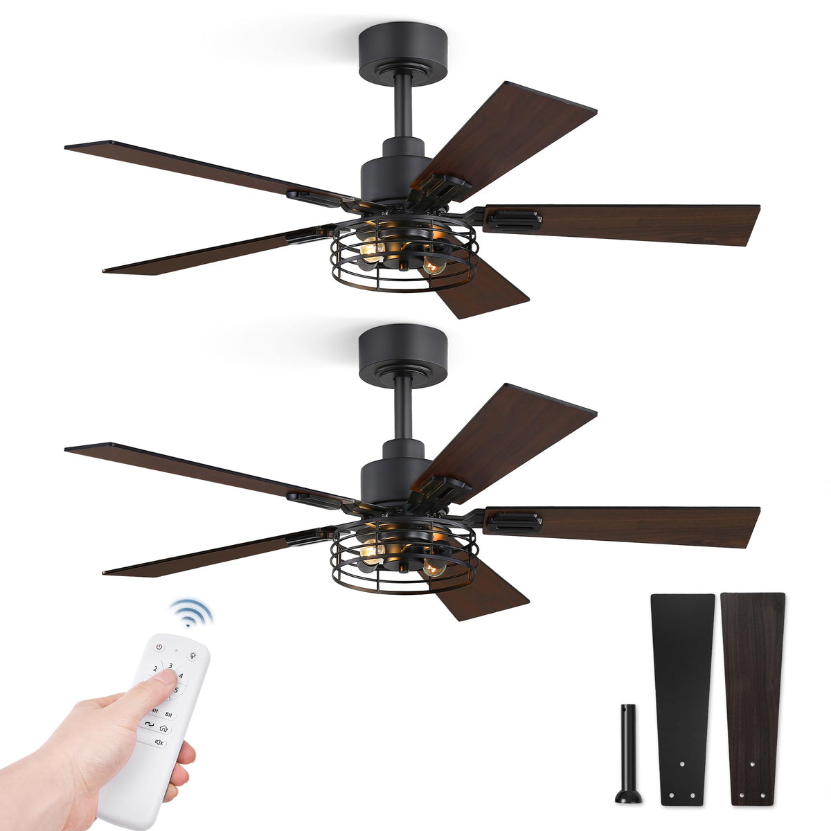 Fanbulous farmhouse 42-inch ceiling fan with light enhances living room ambiance.