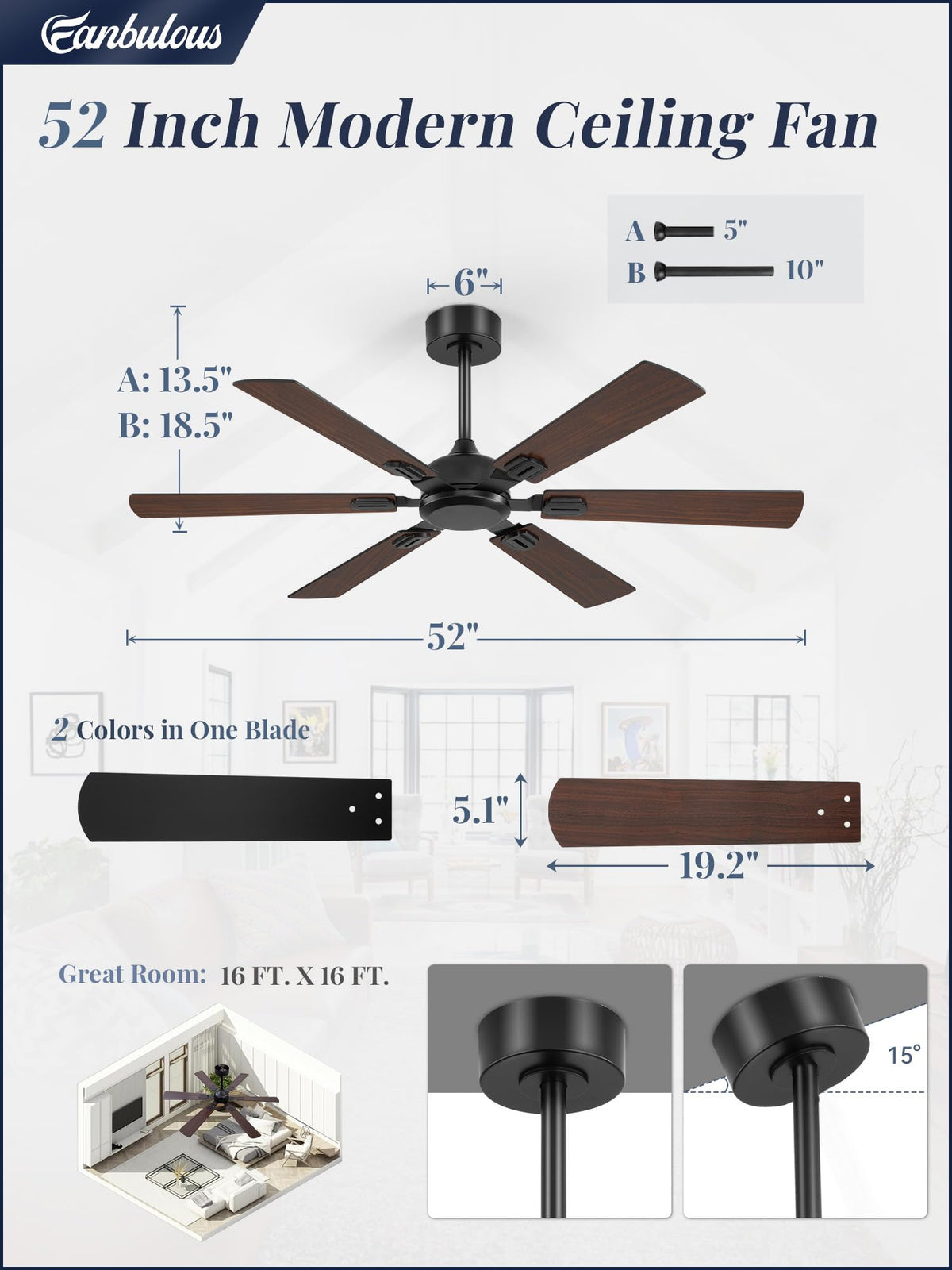 Fanbulous installation suitable for indoor or covered outdoor spaces.