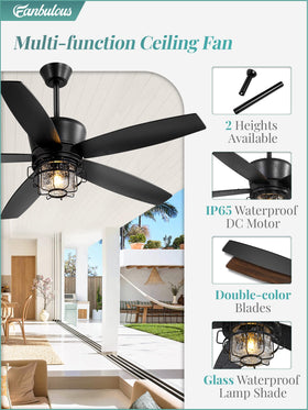 Fanbulous IP65-rated outdoor gazebo fan in black for all-weather use.