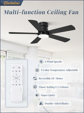 Fanbulous low-profile flush mount ceiling fan blends into ceilings, ideal for low-clearance spaces.