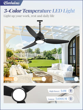 Fanbulous plug-and-play installation simplifies outdoor fan setup.
