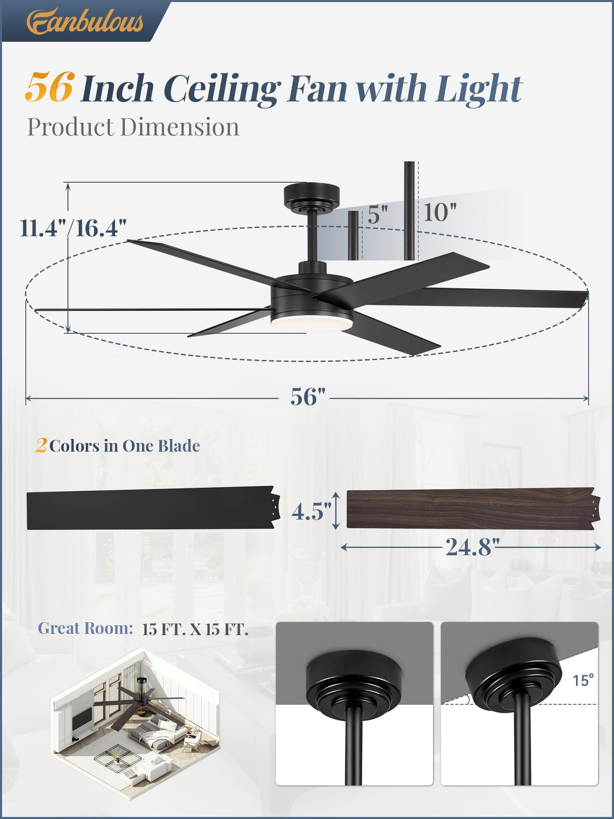 Fanbulous indoor/outdoor compatibility makes it ideal for patios and living rooms.