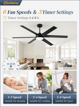 Fanbulous remote controlled DC motor ceiling fan for quiet, precise speed control