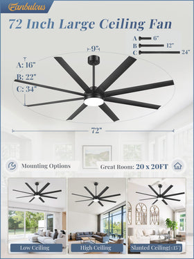 Fanbulous remote and wall-switch compatibility for flexible control.