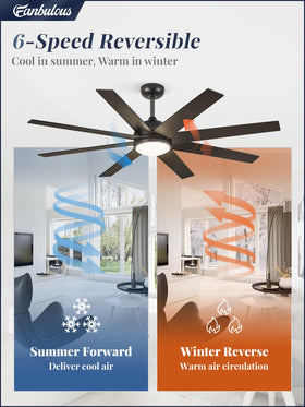 Fanbulous reversible airflow for summer cooling and winter warmth.