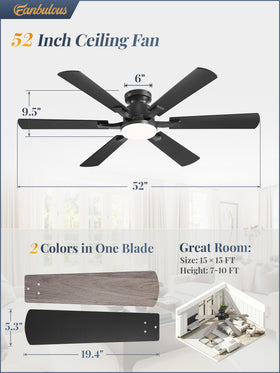 Fanbulous reversible blades in black and wood grain for versatile style