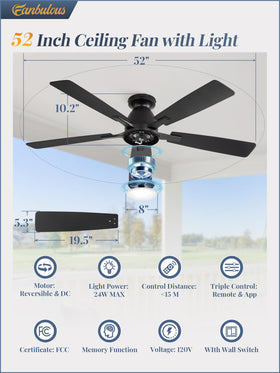 Fanbulous reversible wood blades support year-round airflow for seasonal comfort.