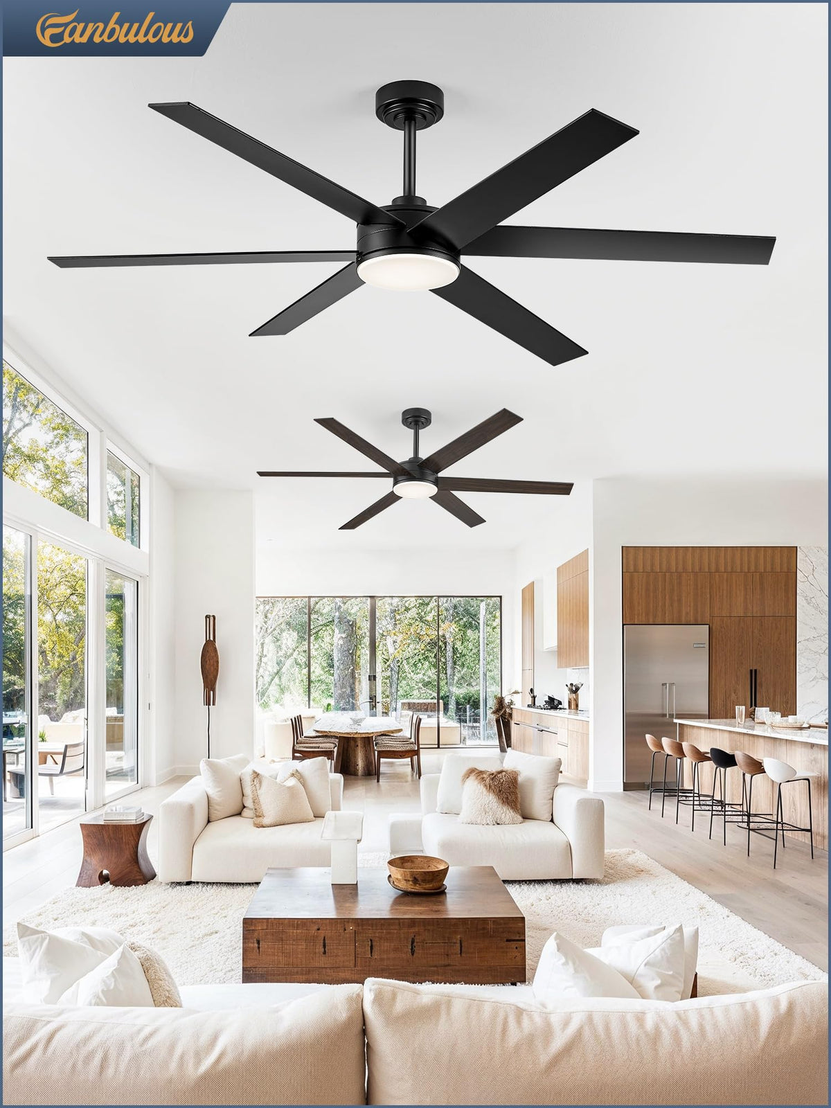 Fanbulous sloped ceiling compatible fan for easy mounting on angled ceilings