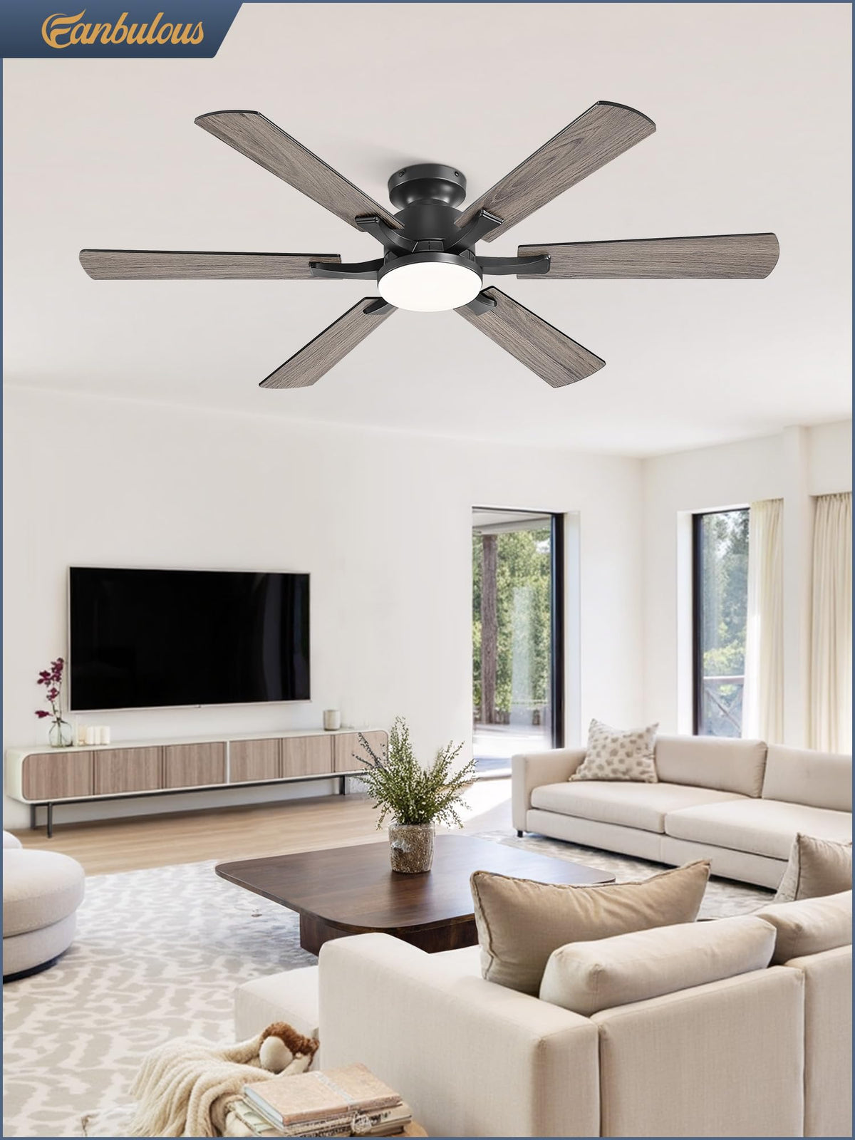 Fanbulous six-speed wind control with seasonal modes for comfort