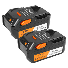 Fancy Buying 6.0Ah Ridgid battery front view with extended runtime for cordless tools.