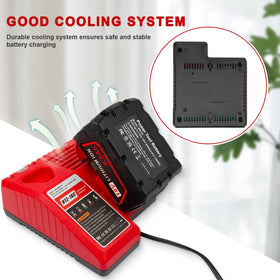 Fancy Buying rapid charger in use, connecting a 48-11-2401 battery.