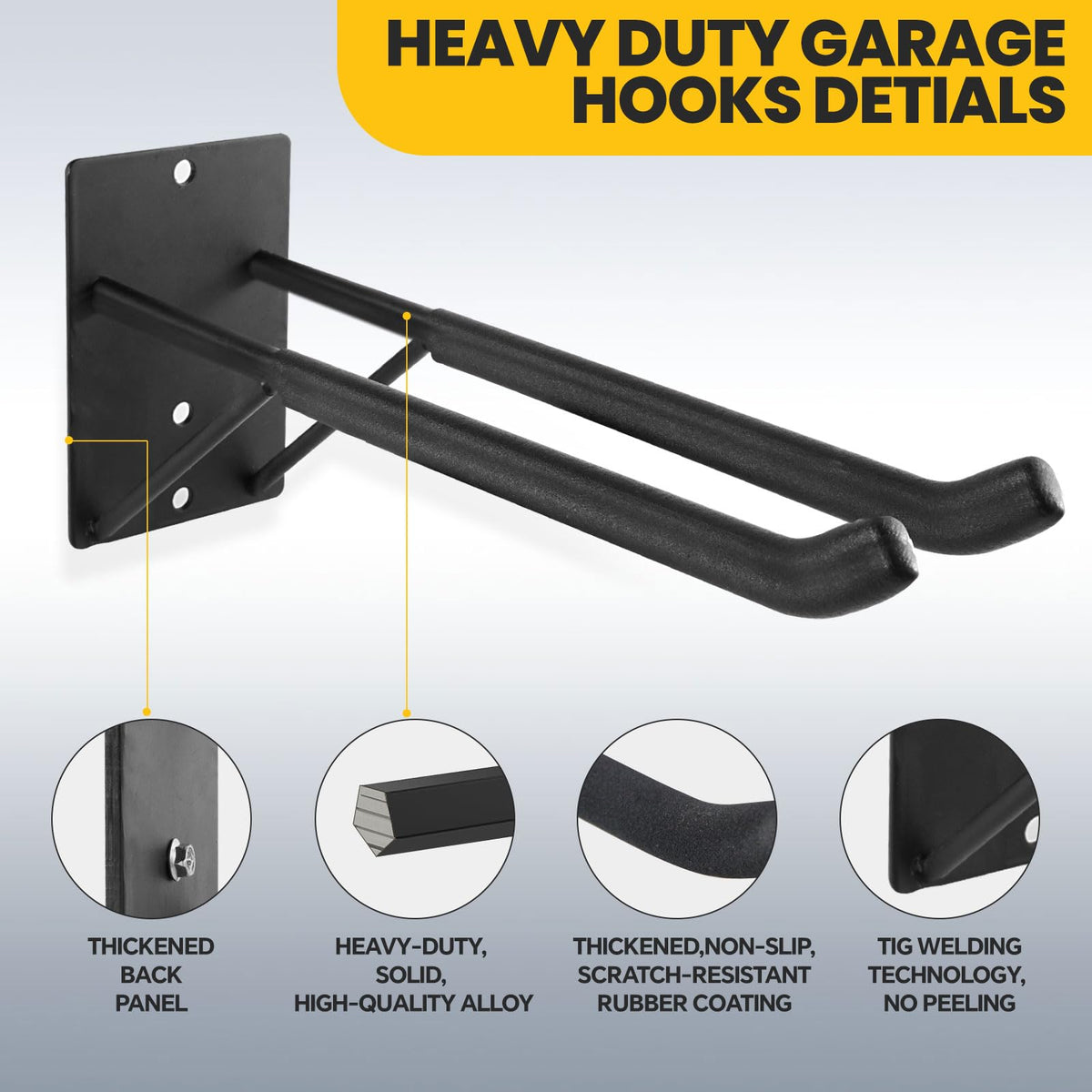 FancyEagle heavy-duty steel garage hook close-up showing rugged construction.